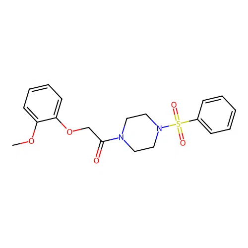 1-[4-(Benzenesulfonyl)piperazin-1-yl]-2-(2-methoxyphenoxy)ethanone structure
