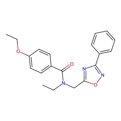 4-ethoxy-N-ethyl-N-[(3-phenyl-1,2,4-oxadiazol-5-yl)methyl]benzamide structure