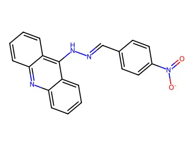 9-{[(4-Nitrophenyl)methylidene]hydrazinylidene}-9,10-dihydroacridine structure