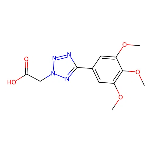 [5-(3,4,5-trimethoxyphenyl)-2H-tetrazol-2-yl]acetic acid structure