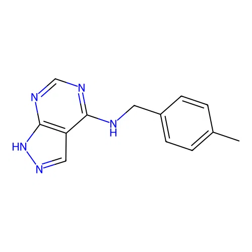 N-[(4-methylphenyl)methyl]-1H-pyrazolo[5,4-d]pyrimidin-4-amine structure