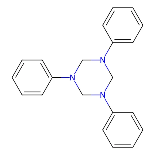 Hexahydro-1,3,5-triphenyl-1,3,5-triazine structure