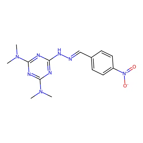 2-N,2-N,4-N,4-N-tetramethyl-6-N-[(4-nitrophenyl)methylidenea structure