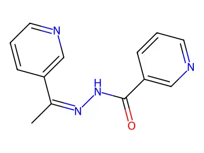 N-(1-pyridin-3-ylethylideneamino)pyridine-3-carboxamide structure