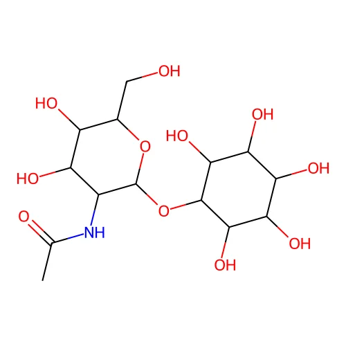 1-O-alpha-2-acetamido-2-deoxygalactopyranosyl-inositol structure