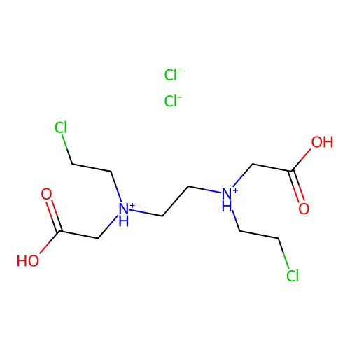 Glycine, N,N'-ethylenebis(N-(2-chloroethyl)-, dihydrochloride structure