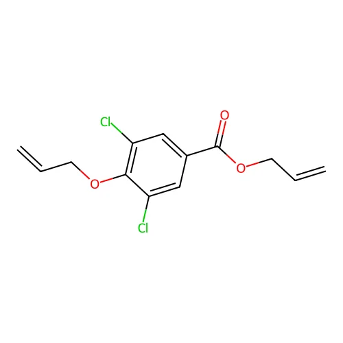 Benzoic acid, 4-(allyloxy)-3,5-dichloro-, allyl ester structure