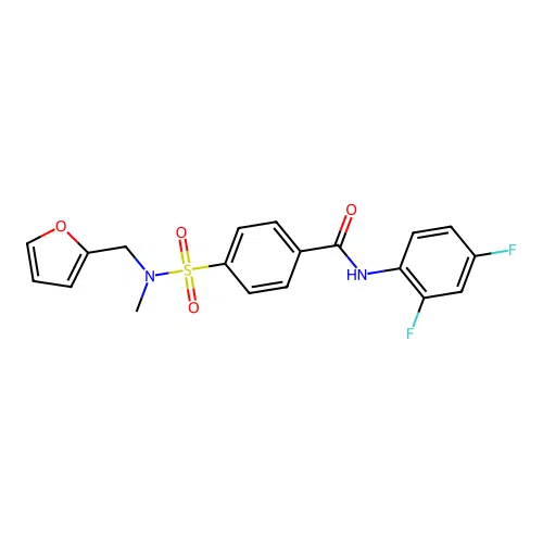 N-(2,4-difluorophenyl)-4-[furan-2-ylmethyl(methyl)sulfamoyl]benzamide structure