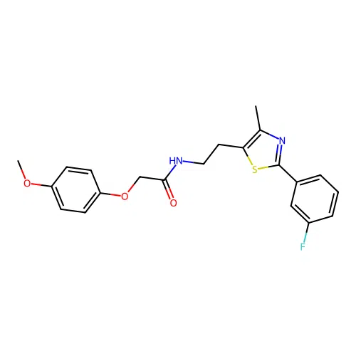 N-{2-[2-(3-fluorophenyl)-4-methyl-1,3-thiazol-5-yl]ethyl}-2-(4-methoxyphenoxy)acetamide structure