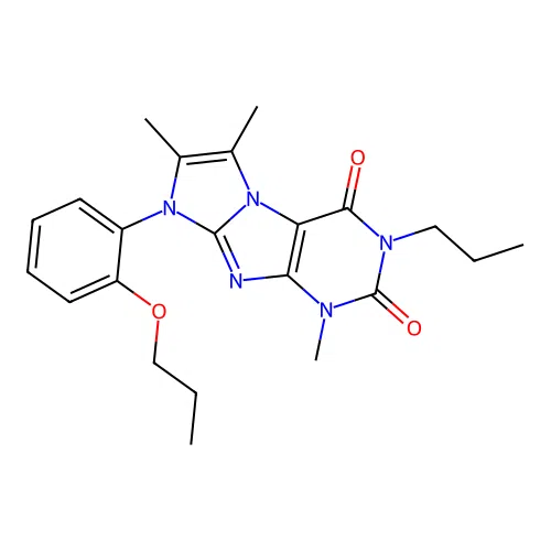 4,7,8-Trimethyl-6-(2-propoxyphenyl)-2-propylpurino[7,8-a]imidazole-1,3-dione structure
