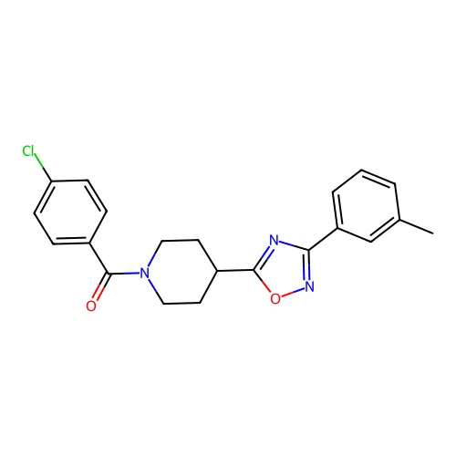 (4-Chlorophenyl)[4-[3-(3-methylphenyl)-1,2,4-oxadiazol-5-yl]-1-piperidinyl]methanone structure