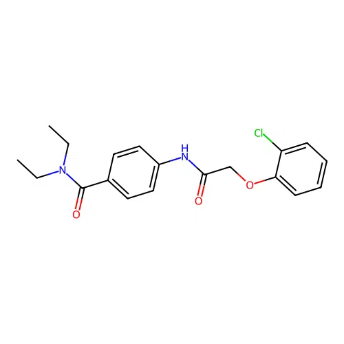 4-{[(2-chlorophenoxy)acetyl]amino}-N,N-diethylbenzamide structure