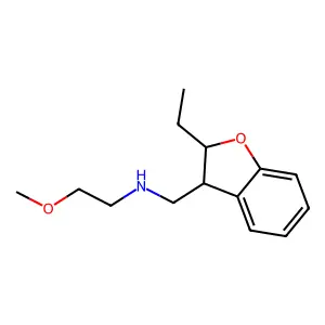 3-Benzofuranmethylamine, 2,3-dihydro-2-ethyl-N-(2-methoxyethyl)- structure