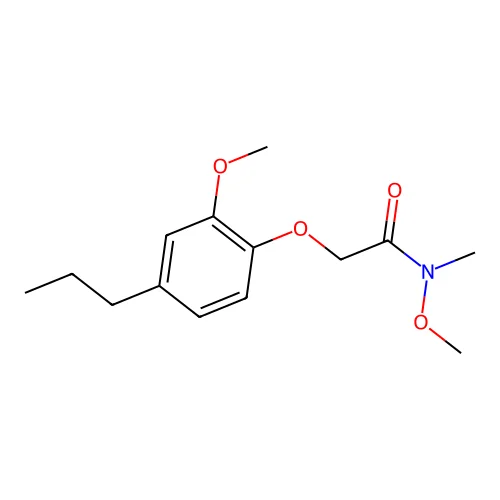 Acetohydroxamic acid, N,O-dimethyl-2-(2-methoxy-4-propylphenoxy)- structure