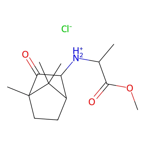 Alanine, N-(2-oxo-3-bornyl)-, methyl ester, hydrochloride structure
