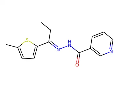 N-[1-(5-methylthiophen-2-yl)propylideneamino]pyridine-3-carboxamide structure