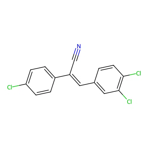 2-(4-Chlorophenyl)-3-(3,4-dichlorophenyl)prop-2-enenitrile structure