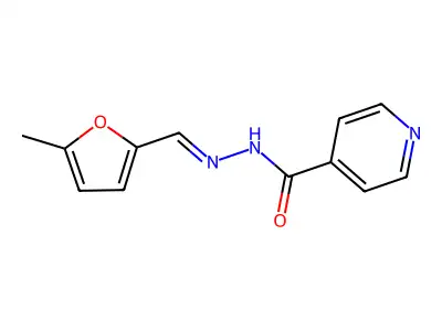 N-[(5-methylfuran-2-yl)methylideneamino]pyridine-4-carboxamide structure