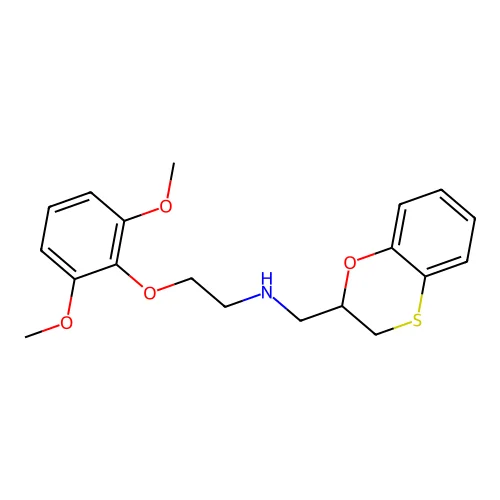 N-(2-(2,6-Dimethoxyphenoxy)ethyl)-2,3-dihydro-1,4-benzoxathiin-2-methanamine structure