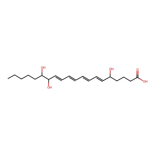 5,14,15-Trihydroxyicosa-6,8,10,12-tetraenoic acid structure