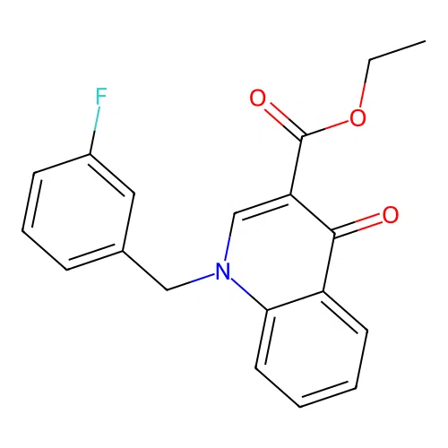 Ethyl 1-[(3-fluorophenyl)methyl]-4-oxoquinoline-3-carboxylate structure