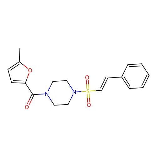 1-(5-Methylfuran-2-carbonyl)-4-(2-phenylethenesulfonyl)piperazine structure