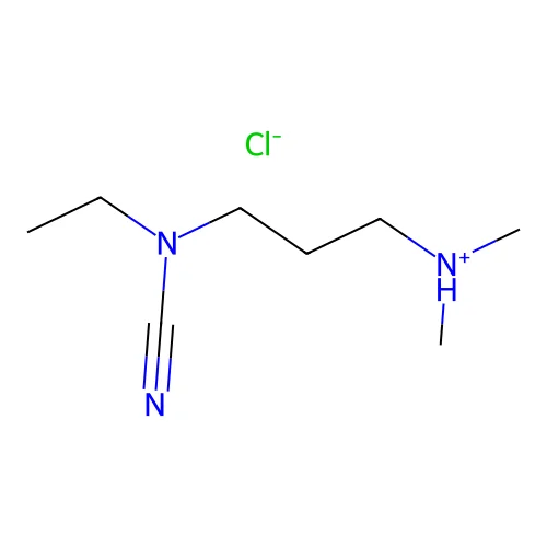3-[Cyano(ethyl)amino]propyl-dimethylazanium chloride structure