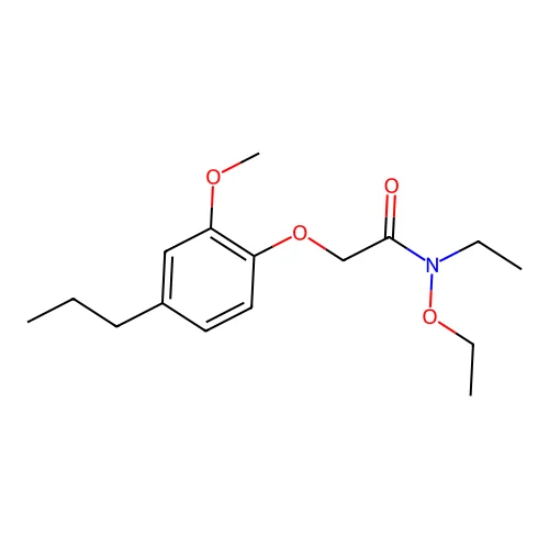 Acetohydroxamic acid, N,O-diethyl-2-(2-methoxy-4-propylphenoxy)- structure