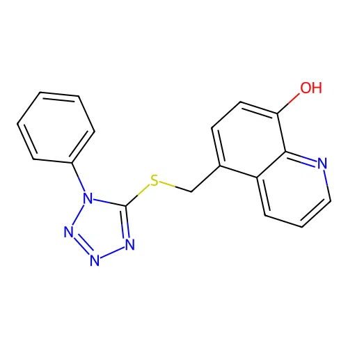 8-Quinolinol, 5-[[(1-phenyl-1H-tetrazol-5-yl)thio]methyl]- structure