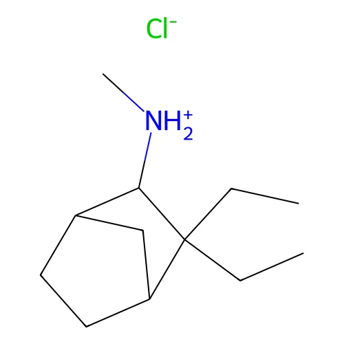2-Norbornanamine, 3,3-diethyl-N-methyl-, hydrochloride structure