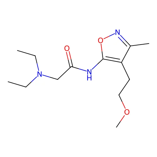 Isoxazole, 5-(2-(diethylamino)acetamido)-4-(2-methoxyethyl)-3-methyl- structure