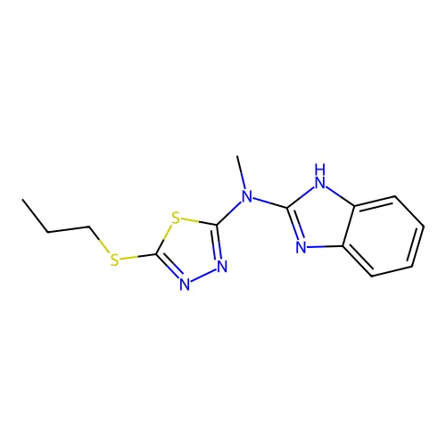 1H-Benzimidazole-2-methanamine, N-(5-(propylthio)-1,3,4-thiadiazol-2-yl)- structure