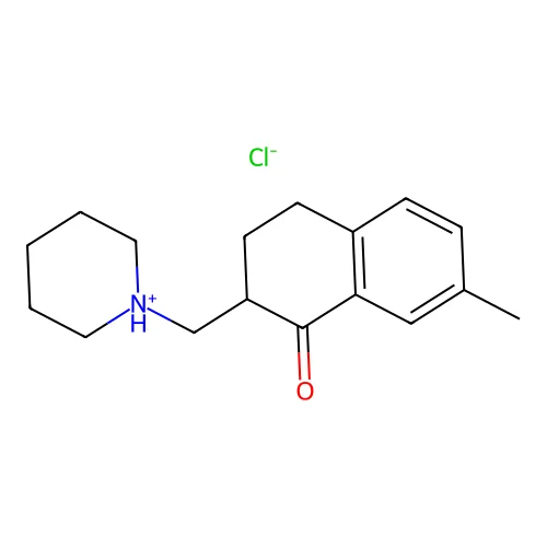 1(2H)-Naphthalenone, 3,4-dihydro-7-methyl-2-(piperidinomethyl)-, hydrochloride structure