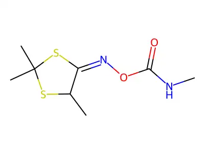 [(2,2,5-trimethyl-1,3-dithiolan-4-ylidene)amino] N-methylcarbamate structure