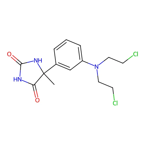 Hydantoin, 5-(m-(bis(2-chloroethyl)amino)phenyl)-5-methyl- structure