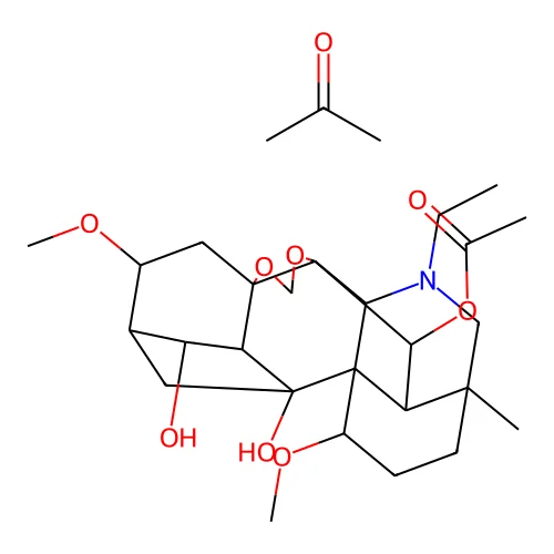 Dictyocarpine compd. with acetone structure