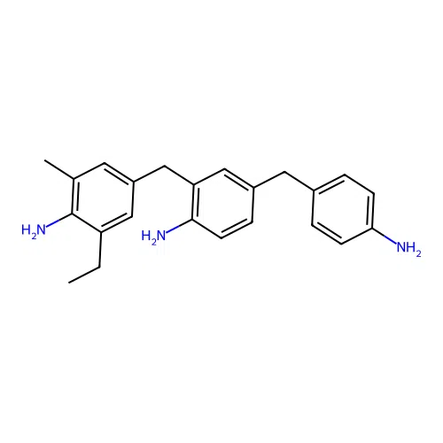 2-((4-Amino-3-ethyl-5-methylphenyl)methyl)-4-((4-aminophenyl)methyl)aniline structure