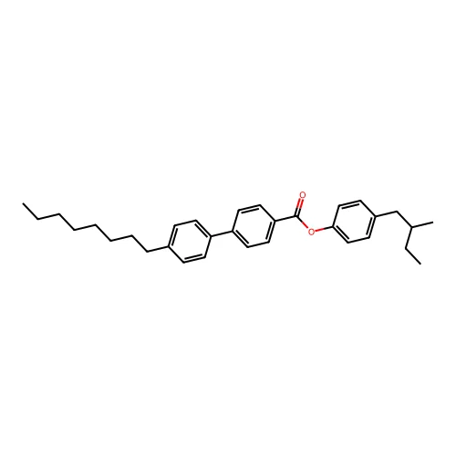 [1,1'-Biphenyl]-4-carboxylic acid, 4'-octyl-, 4-(2-methylbutyl)phenyl ester structure