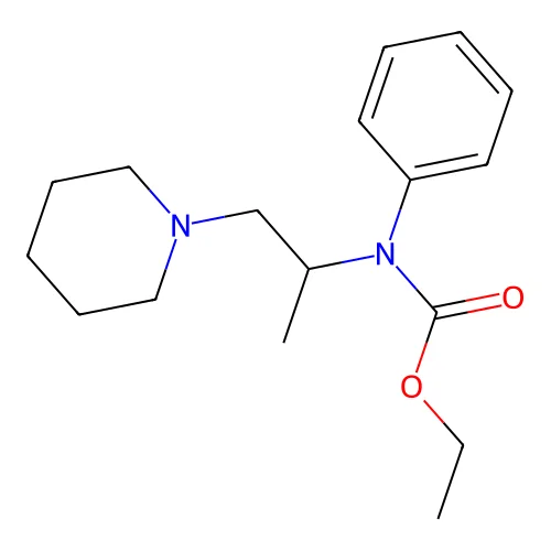 N-(1-Methyl-2-piperidinoethyl)carbanilic acid ethyl ester structure