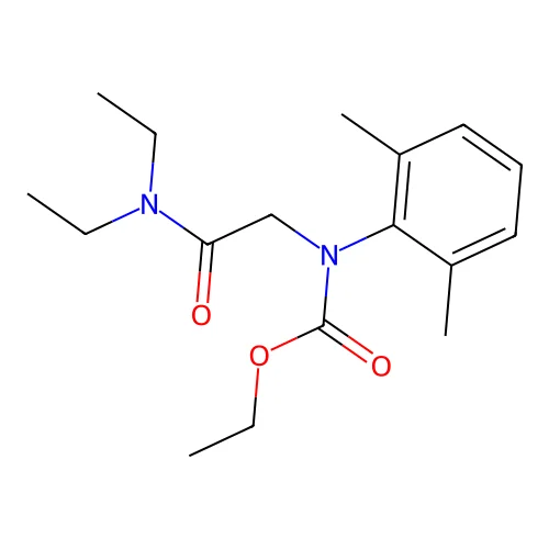 Carbanilic acid, N-((diethylcarbamoyl)methyl)-2,6-dimethyl-, ethyl ester structure