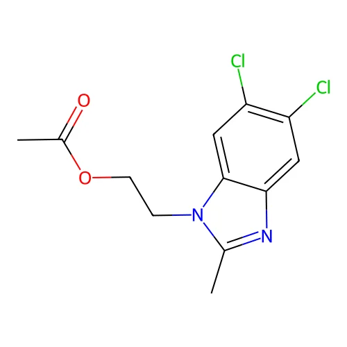 (5,6-Dichloro-2-methylbenzimidazol-1-yl)-ethyl acetate structure