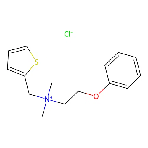 Dimethyl(2-phenoxyethyl)(2-thienylmethyl)ammonium chloride structure