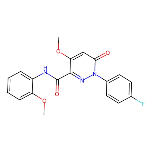 1-(4-fluorophenyl)-4-methoxy-N-(2-methoxyphenyl)-6-oxo-1,6-dihydropyridazine-3-carboxamide structure