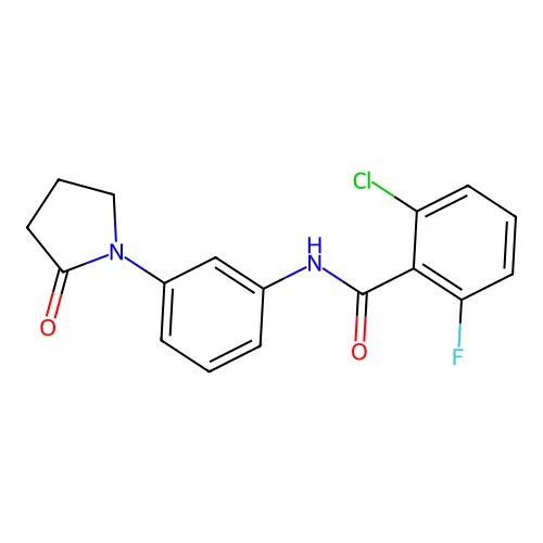 2-chloro-6-fluoro-N-[3-(2-oxopyrrolidin-1-yl)phenyl]benzamide structure
