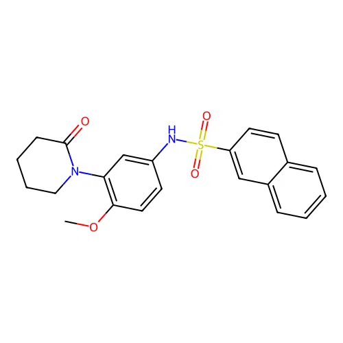 N-[4-methoxy-3-(2-oxopiperidin-1-yl)phenyl]naphthalene-2-sulfonamide structure