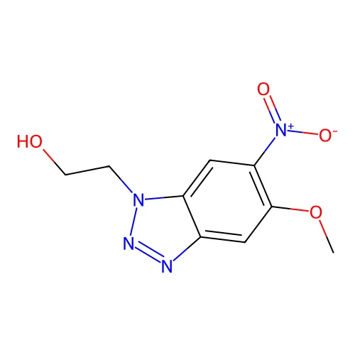1H-Benzotriazole-1-ethanol, 5-methoxy-6-nitro- structure