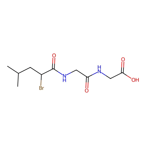 N-[N-(DL-2-Bromo-4-methyl valeryl)glycyl]glycine structure