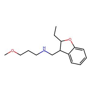 3-Benzofuranmethylamine, 2,3-dihydro-2-ethyl-N-(3-methoxypropyl)- structure