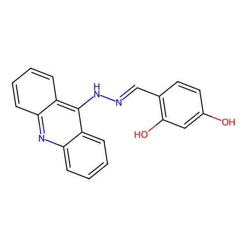4-[(Acridin-9-ylhydrazinylidene)methyl]benzene-1,3-diol structure