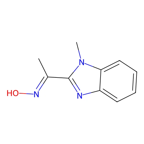 2-Acetyl-1-methylbenzimidazole oxime structure